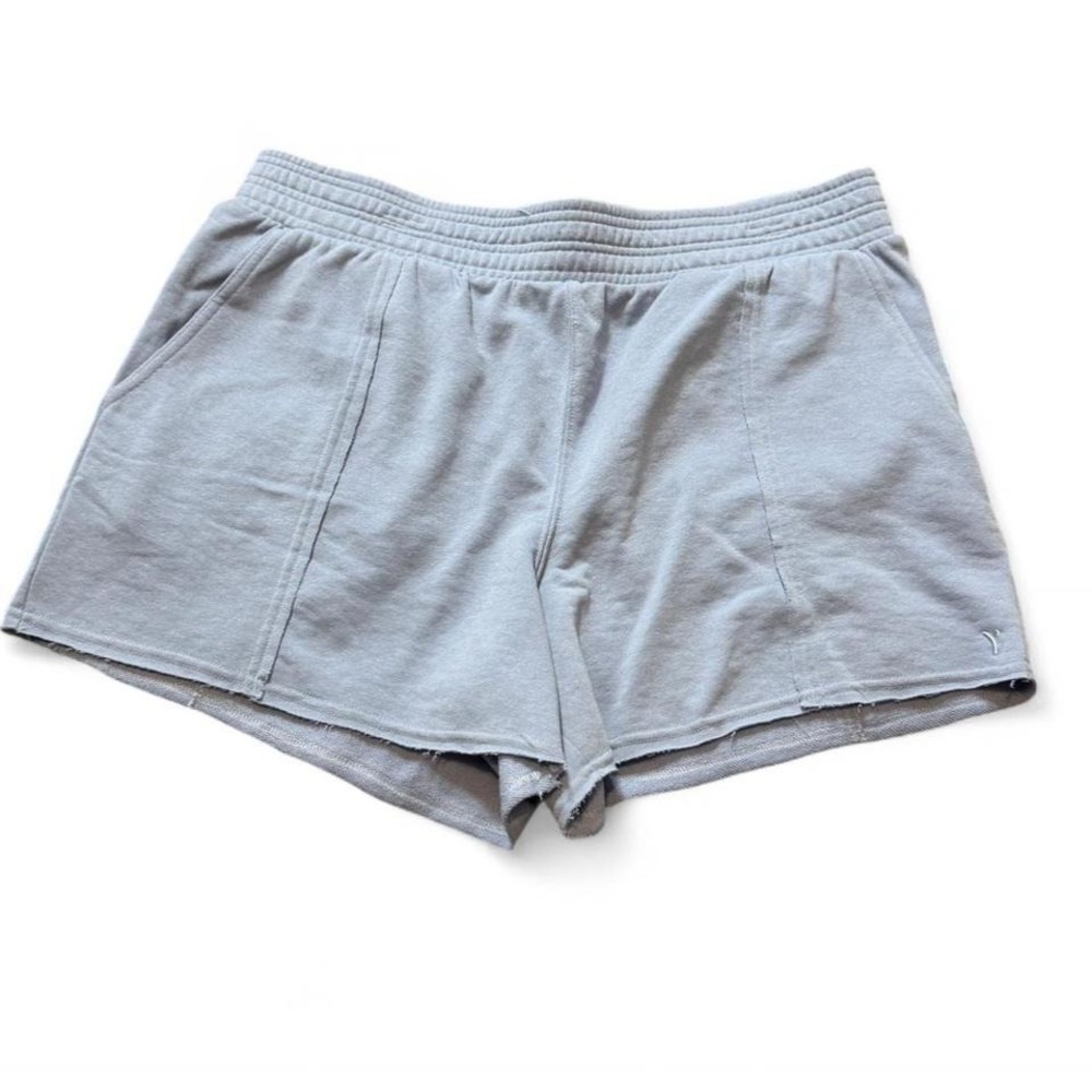 Yogalicious Blue Raw Edge French Terry Shorts‎